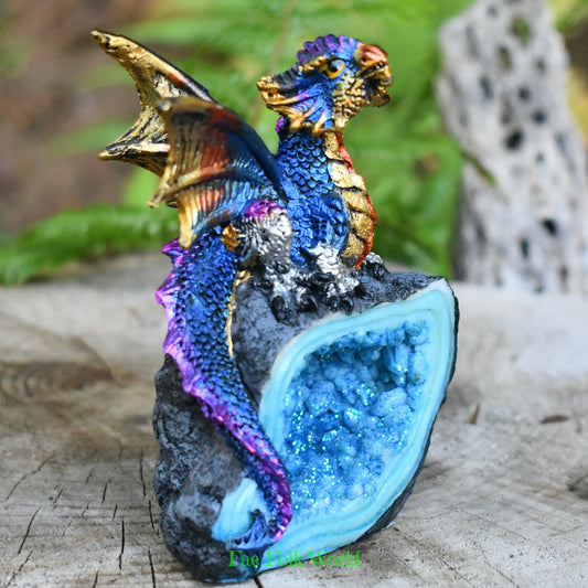 Dragon on Crystal - Blue