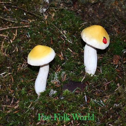 Fairy Garden Yellow Mushroom Set