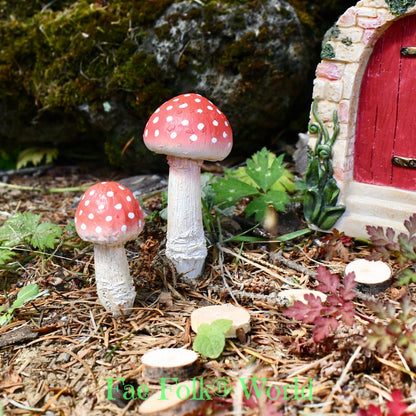 Fairy Garden Red Mushroom Set